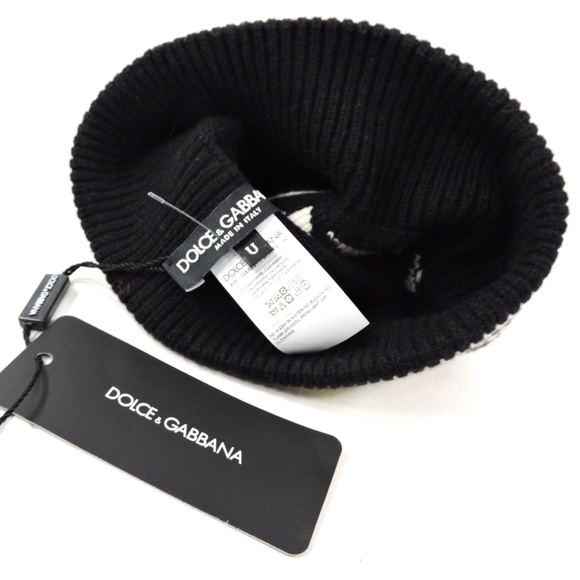 DOLCE & GABBANA 🇮🇹 WOMENS BLACK CASHMERE WINTER FASHION KNIT HAT - Picture 3 of 4